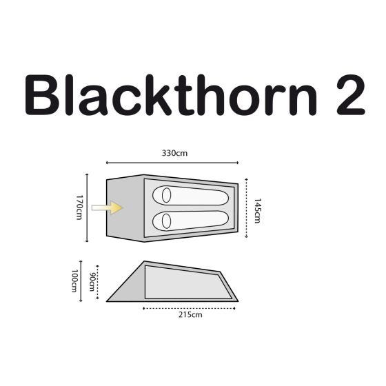 Tienda de campaña Highlander Blackthorn 2 exterior en verde y costuras en naranja