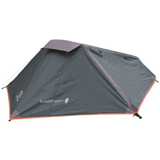 Tienda de campaña Highlander Blackthorn 1 exterior en verde y costuras en naranja