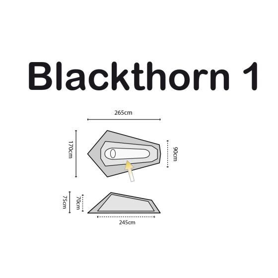Tienda de campaña Highlander Blackthorn 1 exterior en verde y costuras en naranja
