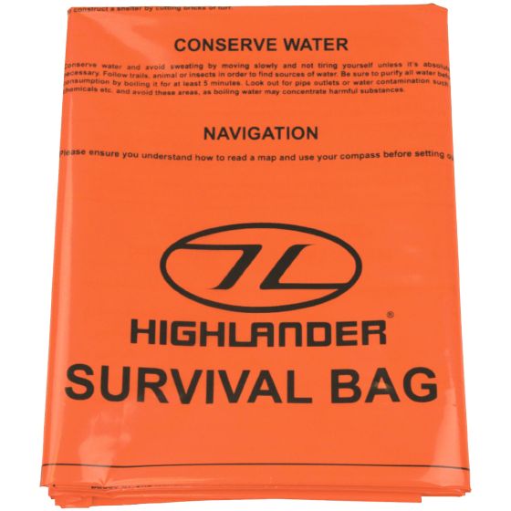 Saco de supervivencia Highlander doble en naranja