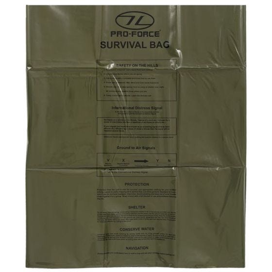 Saco de supervivencia Highlander en verde oliva