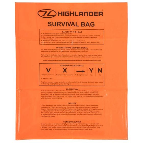 Saco de supervivencia Highlander en naranja