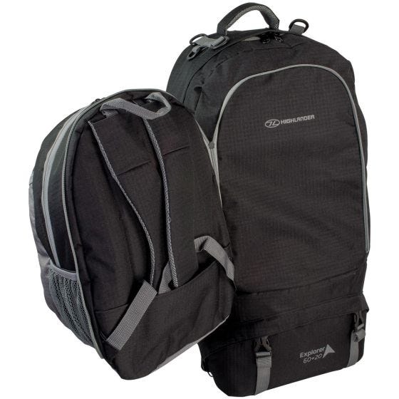 Mochila de marcha Highlander X-Plorer de 60 + 20 l en negro
