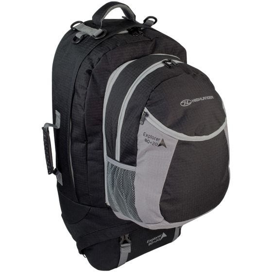 Mochila de marcha Highlander X-Plorer de 80 + 20 l en negro