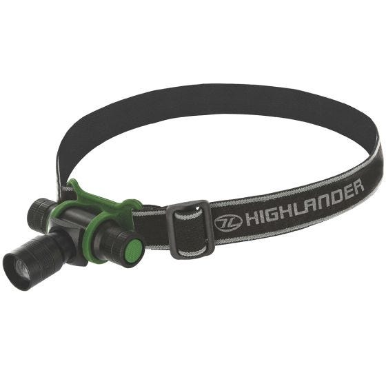 Linterna frontal Highlander Focus con luz LED de 3 W en negro / verde oliva