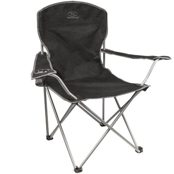 Silla de acampada plegable Highlander en negro