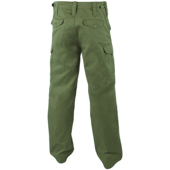 Pantalones Highlander Combat de tejido pesado en verde oliva