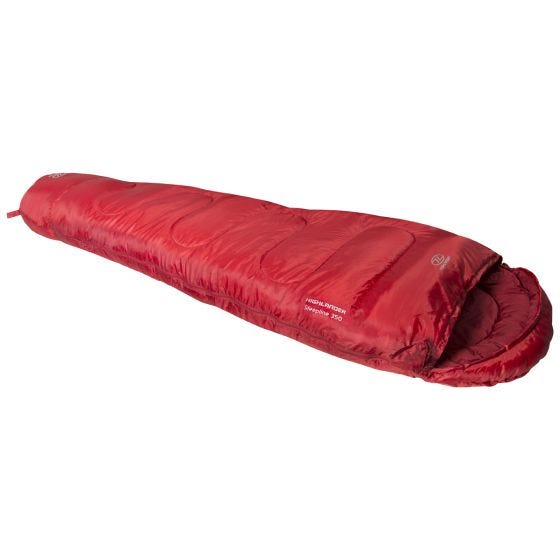 Saco de dormir momia Highlander Sleepline 350 en rojo