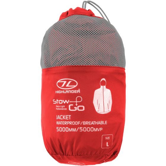 Chaqueta plegable Highlander Stow & Go en rojo