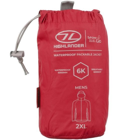 Chaqueta plegable Highlander Stow & Go en rojo