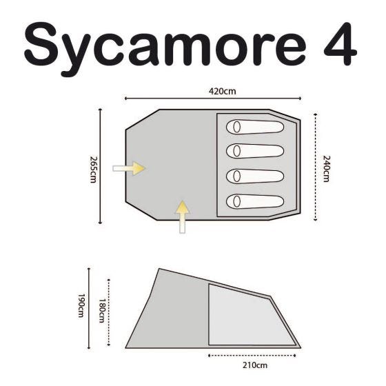 Tienda de campaña Highlander Sycamore 4 en Meadow / Spring Green