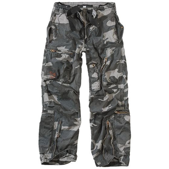 Pantalones de estilo cargo Surplus Infantry en Night Camo