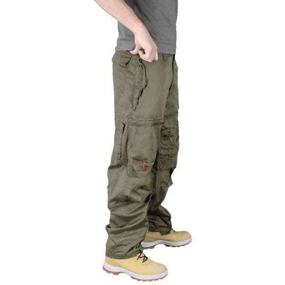 Pantalones de estilo cargo Surplus Infantry en verde oliva