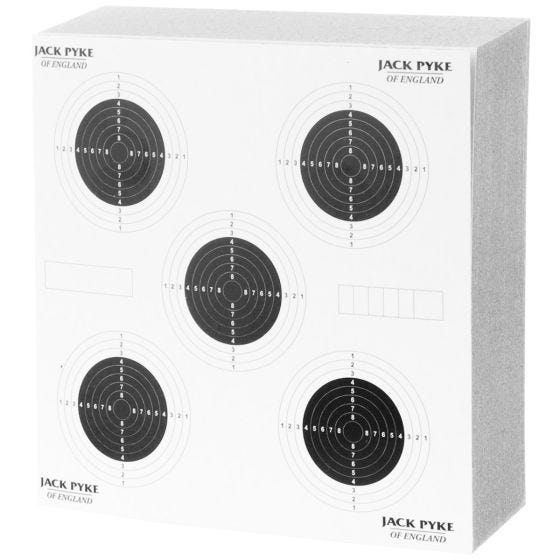 Pack de 100 dianas de tiro Jack Pyke para 25 yardas de 14 cm