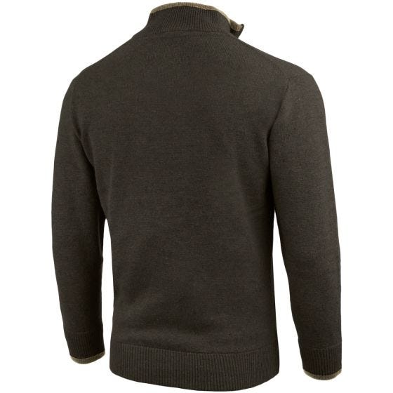 Suéter con cremallera en el cuello Jack Pyke Ashcombe en verde oliva oscuro