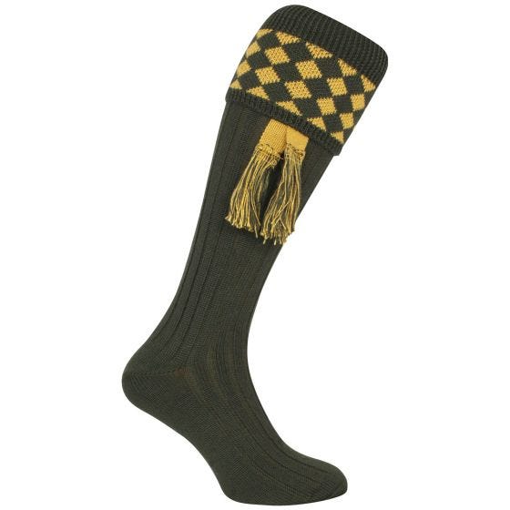 Calcetines militares Jack Pyke Harlequin en verde / dorado