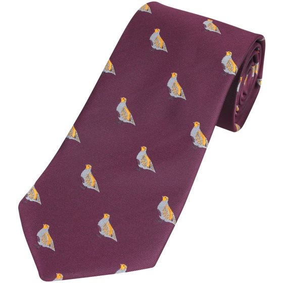 Corbata Jack Pyke con diseño de perdices en Wine