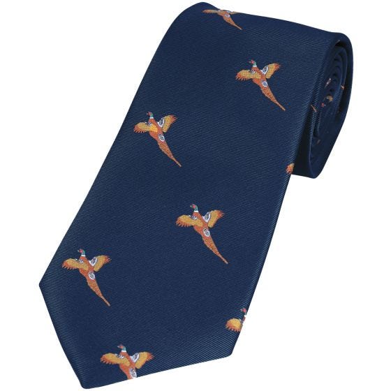 Corbata Jack Pyke con diseño de faisanes en Navy