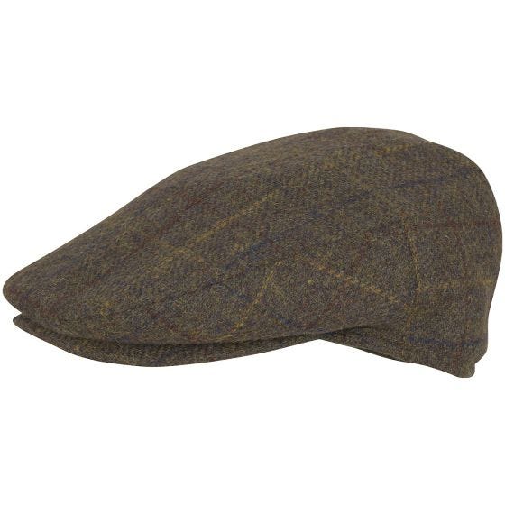 Boina de cuadros de mezcla de lanas Jack Pyke en Brown Check