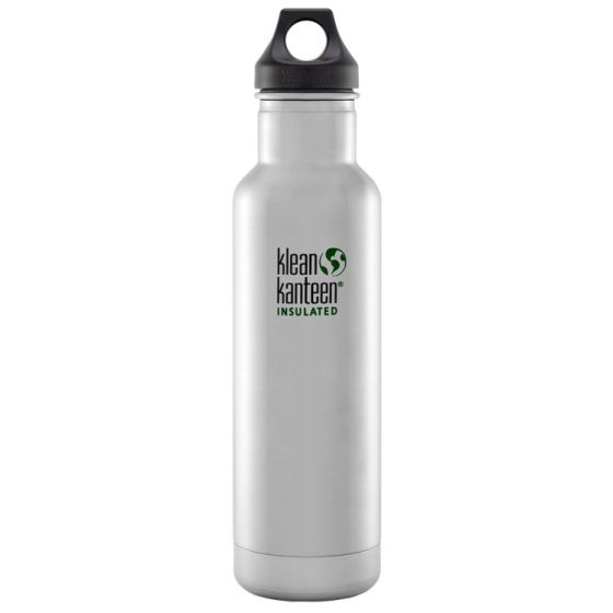 Botella térmica Klean Kanteen Classic con tapón con agujero de 592 ml en Brushed Stainless