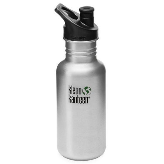 Botella Klean Kanteen Classic con tapón deportivo 3,0 de 532 ml en Brushed Stainless