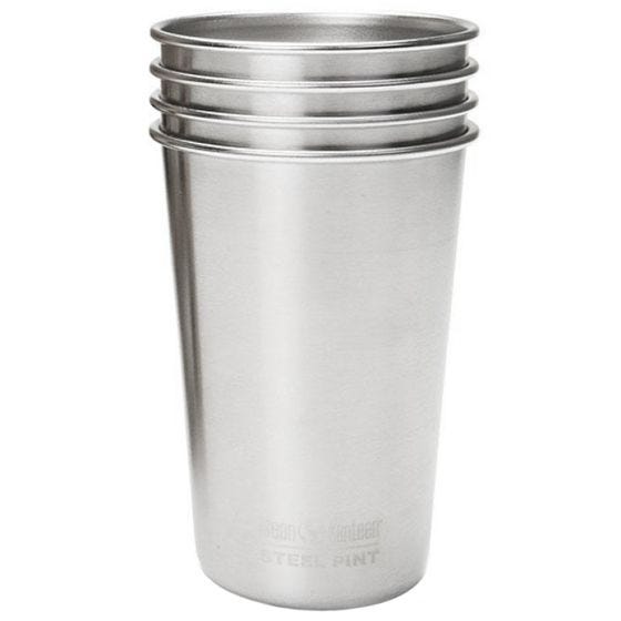 Pack de 4 vasos de pinta Klean Kanteen de 473 ml de acero en Brushed Stainless