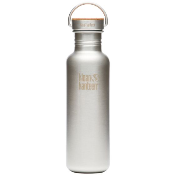 Botella Klean Kanteen Reflect con tapón Unibody de bambú de 800 ml en Brushed Stainless