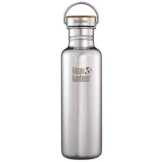 Botella Klean Kanteen Reflect con tapón Unibody de bambú de 800 ml en Mirrored Stainless