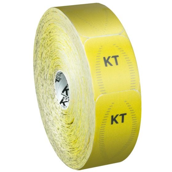 Cinta adhesiva KT Tape Synthetic Pro tiras individuales en rollo grande en Solar Yellow