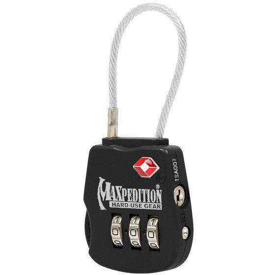 Candado táctico para equipaje Maxpedition en negro