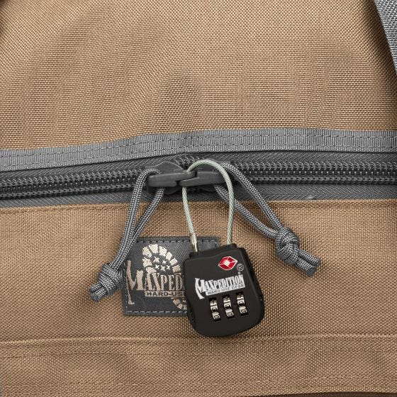 Candado táctico para equipaje Maxpedition en negro