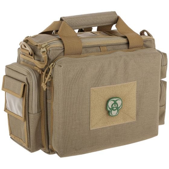 Parche con calavera con el símbolo de riesgo biológico Maxpedition en Arid