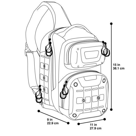 Mochila bandolera Maxpedition Edgepeak con diseño ambidiestro en gris