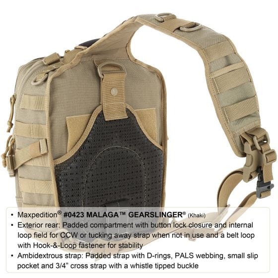 Mochila bandolera Maxpedition Malaga en negro