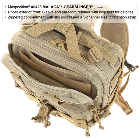 Mochila bandolera Maxpedition Malaga en negro