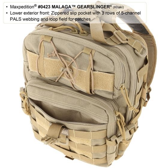 Mochila bandolera Maxpedition Malaga en negro