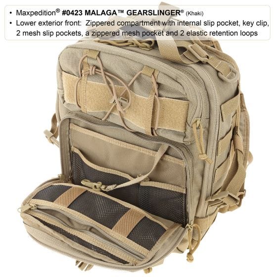 Mochila bandolera Maxpedition Malaga en negro