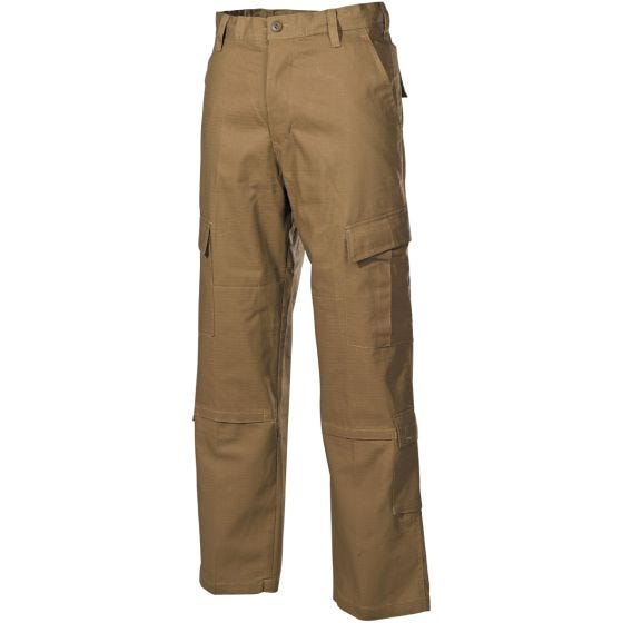 Pantalones de combate MFH ACU de Ripstop en Coyote Tan