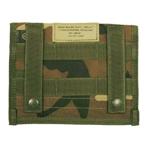 Bolsillo plano MFH Admin con sistema MOLLE en Woodland