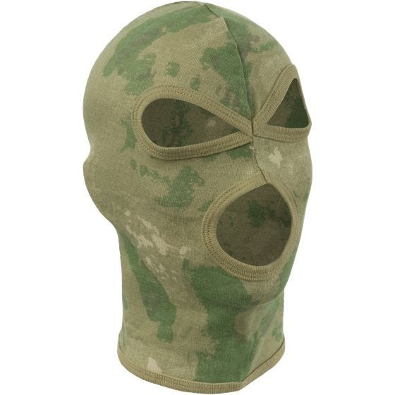 Pasamontañas MFH con tres aberturas de algodón ligero en HDT Camo FG