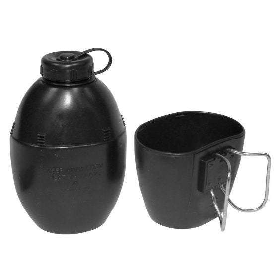 Cantimplora MFH British con taza en negro
