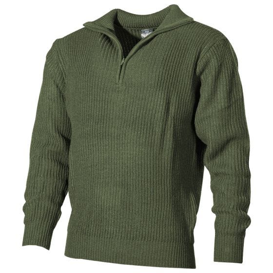 Suéter MFH Navy de acrílico en OD Green