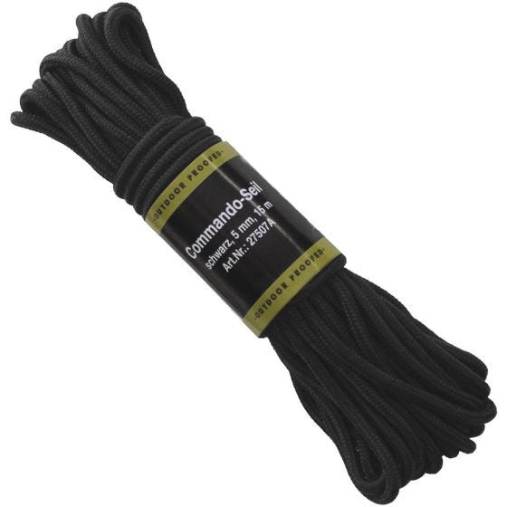 Cuerda MFH de 5 mm de grosor en negro