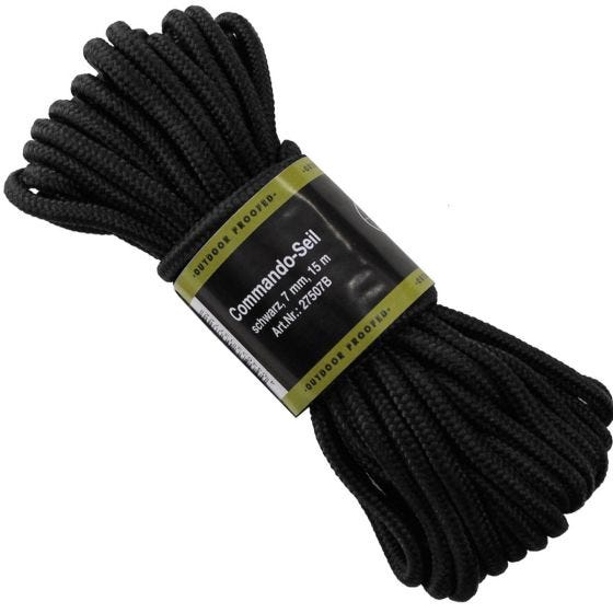 Cuerda MFH de 7 mm de grosor en negro