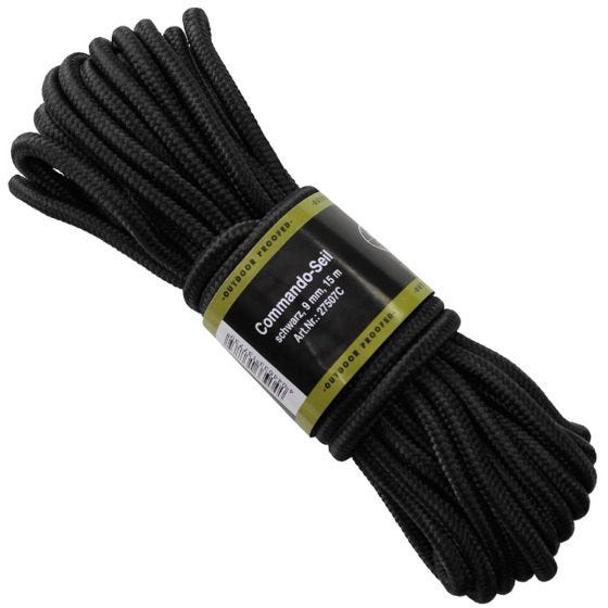 Cuerda MFH de 9 mm de grosor en negro