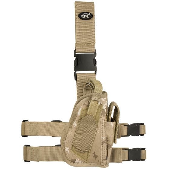 Funda de pistola para pierna derecha MFH en Vegetato Desert