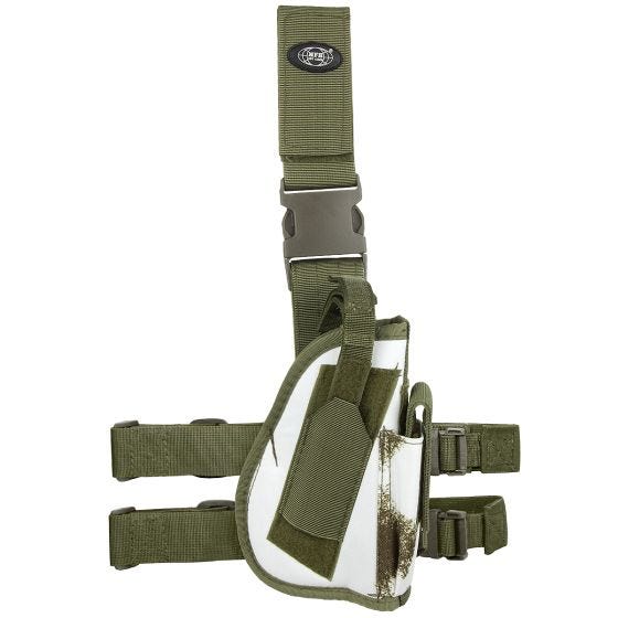 Funda de pistola para pierna derecha MFH en Winter Camo