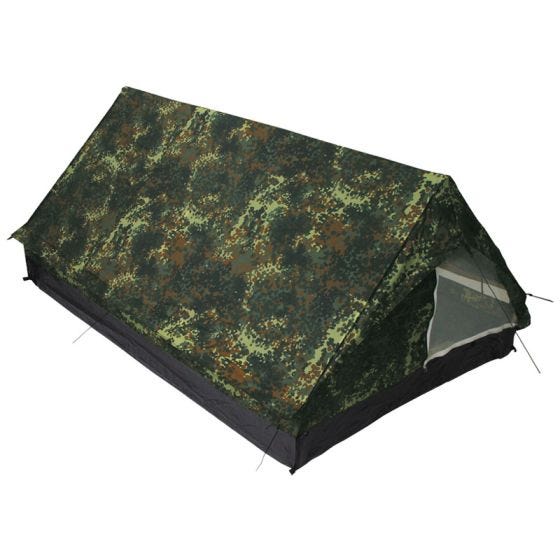 Tienda de campaña MFH Minipack para 2 personas con red antimosquitos en Flecktarn