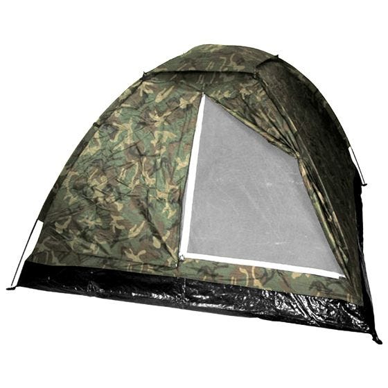 Tienda de campaña iglú MFH para 3 personas con red antimosquitos en Woodland