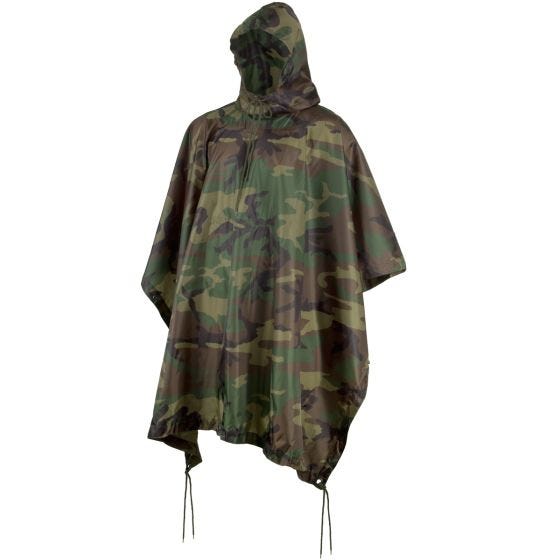 Poncho MFH US de Ripstop en Woodland